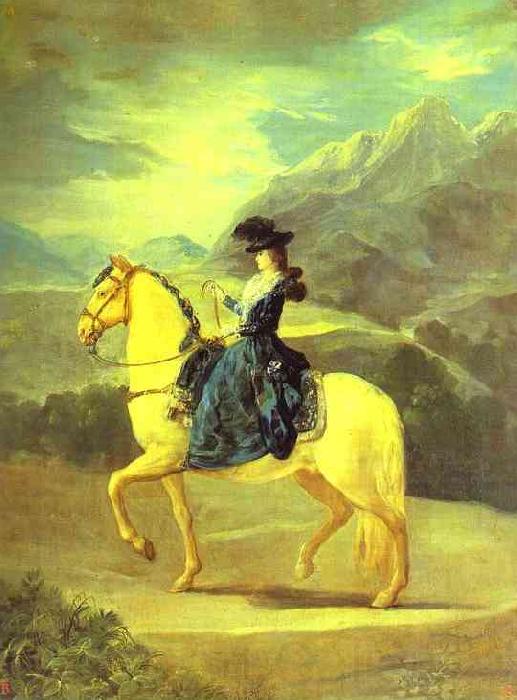 Francisco Jose de Goya Equestrian Portrait of Dona Maria Teresa Vallabriga Spain oil painting art